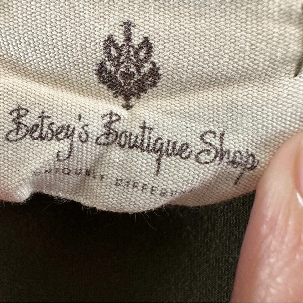 Betsey’s Boutique Shop Olive Green Long Sleeve Dress Gathered Babydoll Mini M